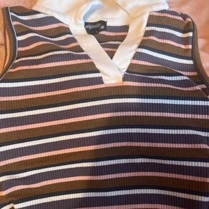 Cute brown white blue pink crop top